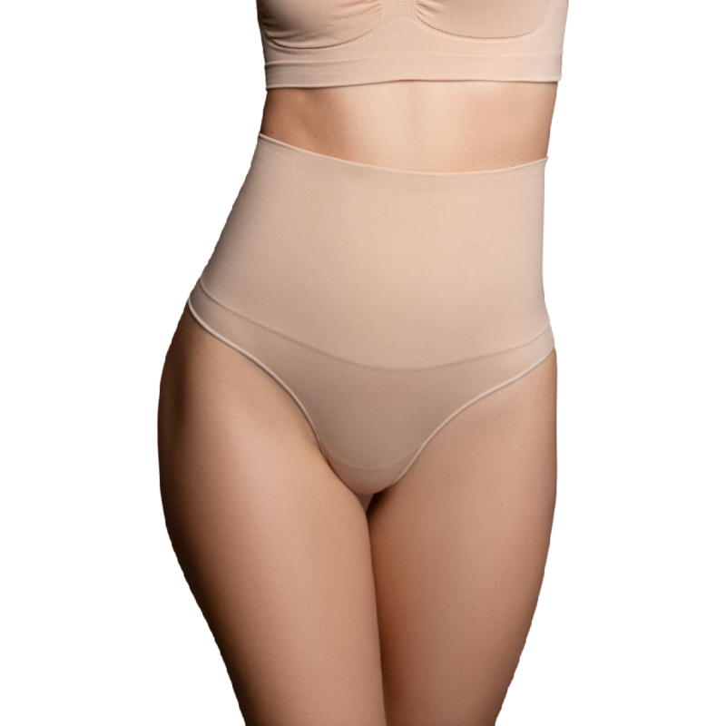 BYE-BRA – NAHTLOSER BEIGER HÜFTSTRUMPFHOSEN IM TANGA-STIL