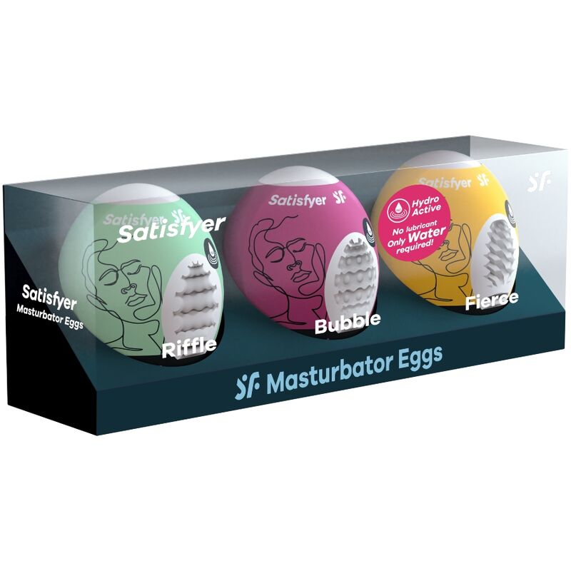 SATISFYER - 3 MASTURBATOR EIER RIFFLE, BUBBLE &amp; FIERCE