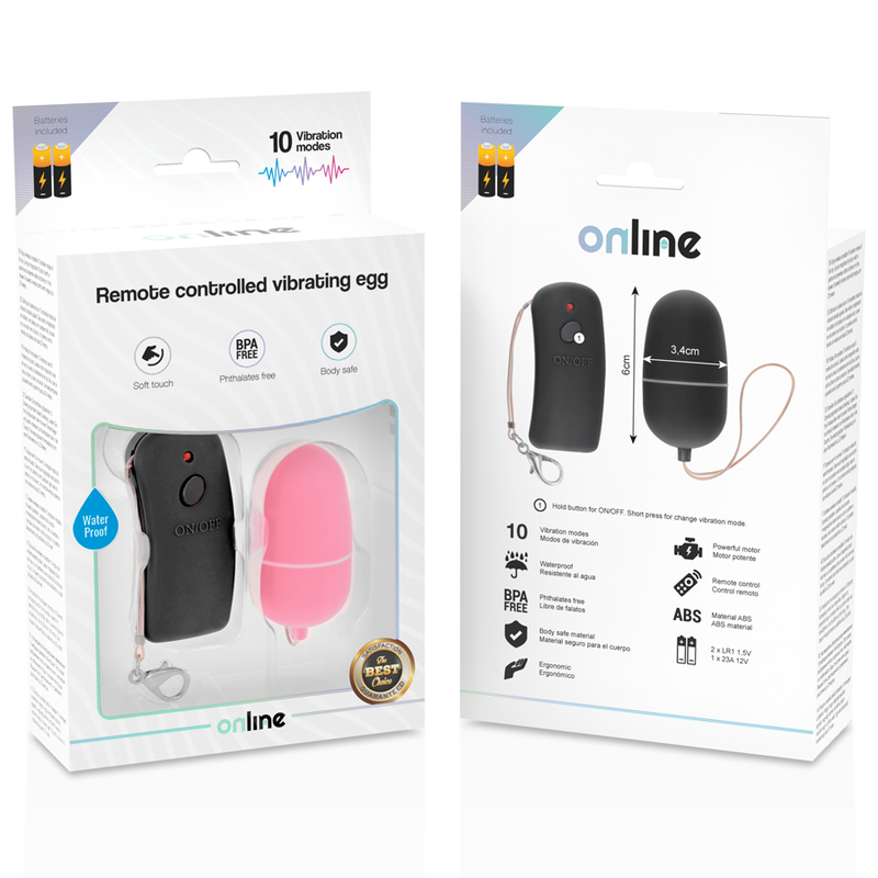 ONLINE - VIBRATING EGG WITH PINK REMOTE CONTROL