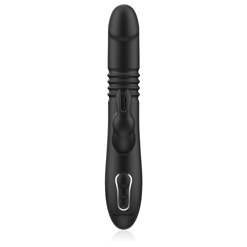 BLACK&SILVER - KENJI RABBIT-VIBRATOR UP & DOWN + WATCHME-FERNBEDIENUNG