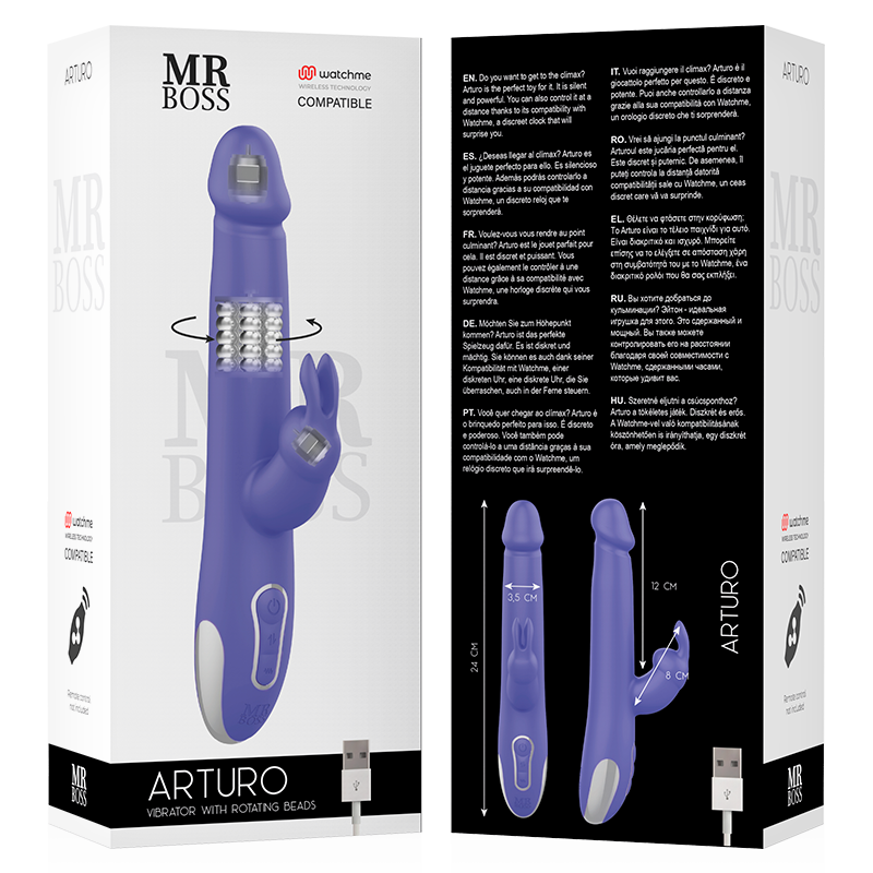 MR BOSS - ARTURO VIBRATOR &amp; ROTATOR KOMPATIBEL MIT WATCHME WIRELESS TECHNOLOGY