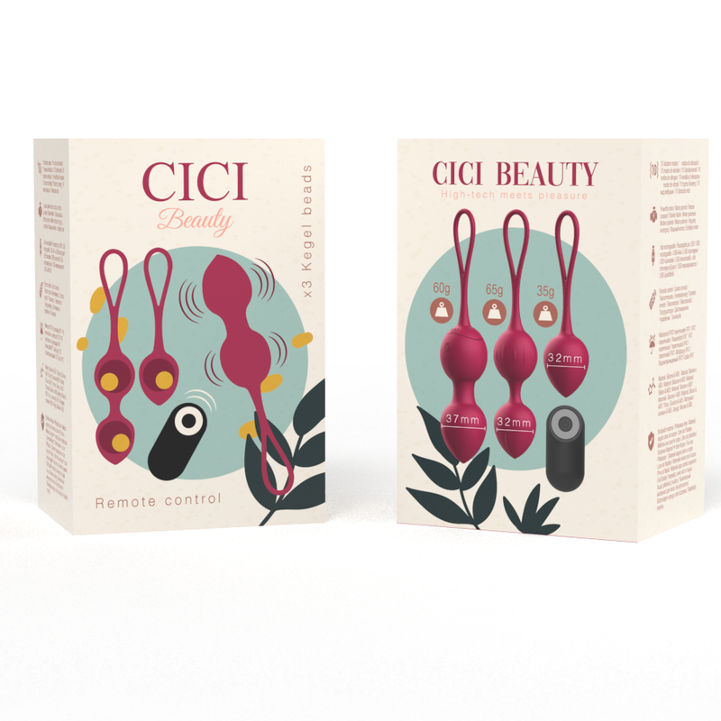 CICI BEAUTY - PREMIUM SILICONE 3 VIBRATING KEG BEADS REMOTE CONTROL