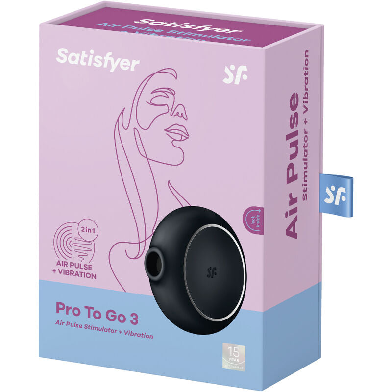 SATISFYER - PRO TO GO 3 DOPPELTER LUFTPULSSTIMULATOR & VIBRATOR BLAU