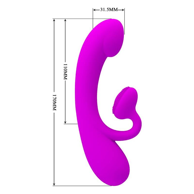 PRETTY LOVE - SINCERE VIBRATOR UND KLITORAS STIMULIERENDE WELLEN LILA SILIKON