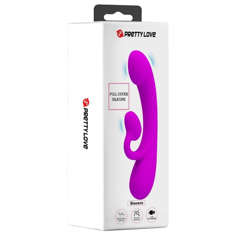 PRETTY LOVE - SINCERE VIBRATOR UND KLITORAS STIMULIERENDE WELLEN LILA SILIKON