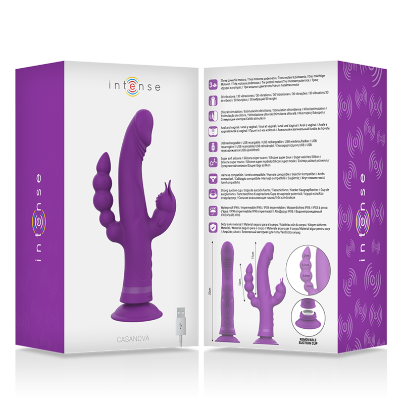 INTENSE - CASANOVA RABBIT SILIKONVIBRATOR DREIFACHMOTOR LILAC