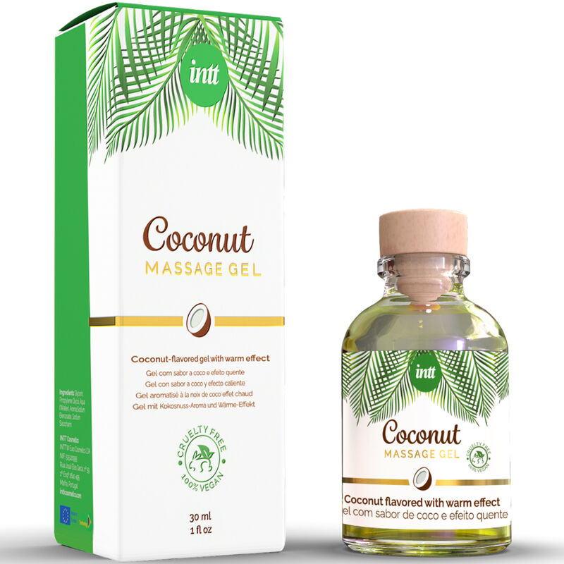 INTT - VEGANS MASSAGEGEL MIT KOKOSNUSSGESCHMACK UND ERWRMENDER WIRKUNG