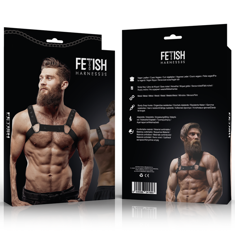 FETISH SUBMISSIVE ATTITUDE - ADJUSTABLE NEOPRENE CHEST SPORT HARNESS FOR MEN