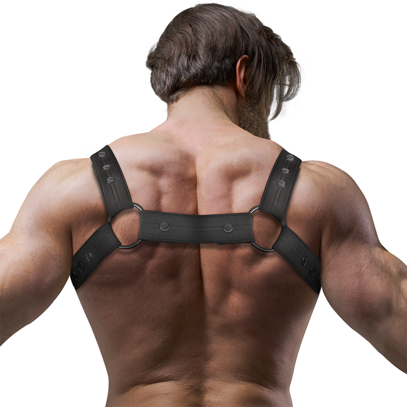 FETISH SUBMISSIVE ATTITUDE - ADJUSTABLE NEOPRENE CHEST SPORT HARNESS FOR MEN
