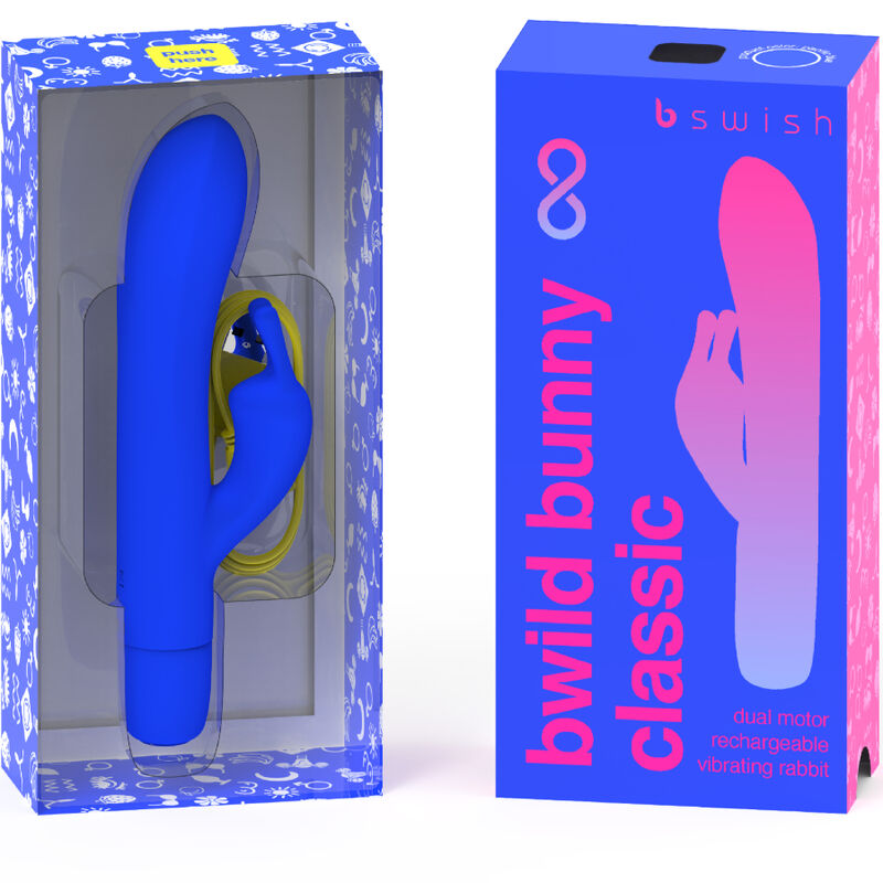 B SWISH - BWILD BUNNY INFINITE CLASSIC RECHARGEABLE VIBRATOR IN BLUE SILICONE