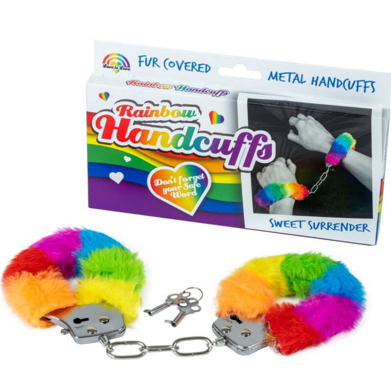 SPENCER &amp; FLEETWOOD - HANDSCHELLEN AUS METALL MIT REGENBOGENGEFÜTTERT
