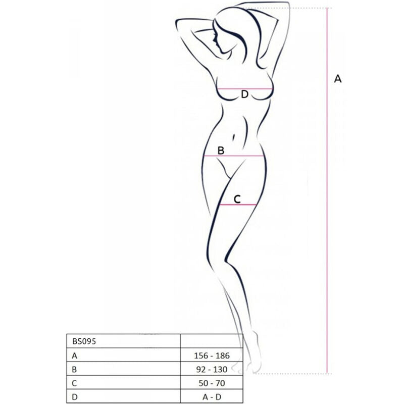 PASSION - BS095 WEISSER BODYSTOCKING, EINE GRÖSSE