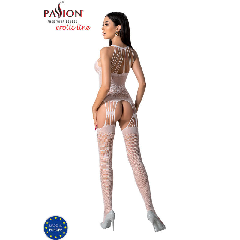 PASSION - BS095 WEISSER BODYSTOCKING, EINE GRÖSSE
