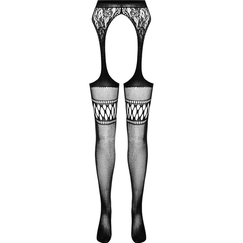 PASSION - S026 WEISSE STRÜMPFE MIT GARTER, EINE GRÖSSE