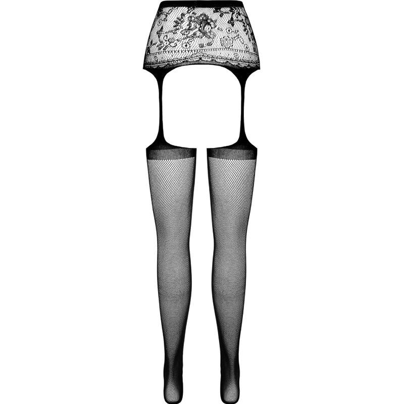 PASSION - S028 WEISSE STRÜMPFE MIT GARTER, EINE GRÖSSE