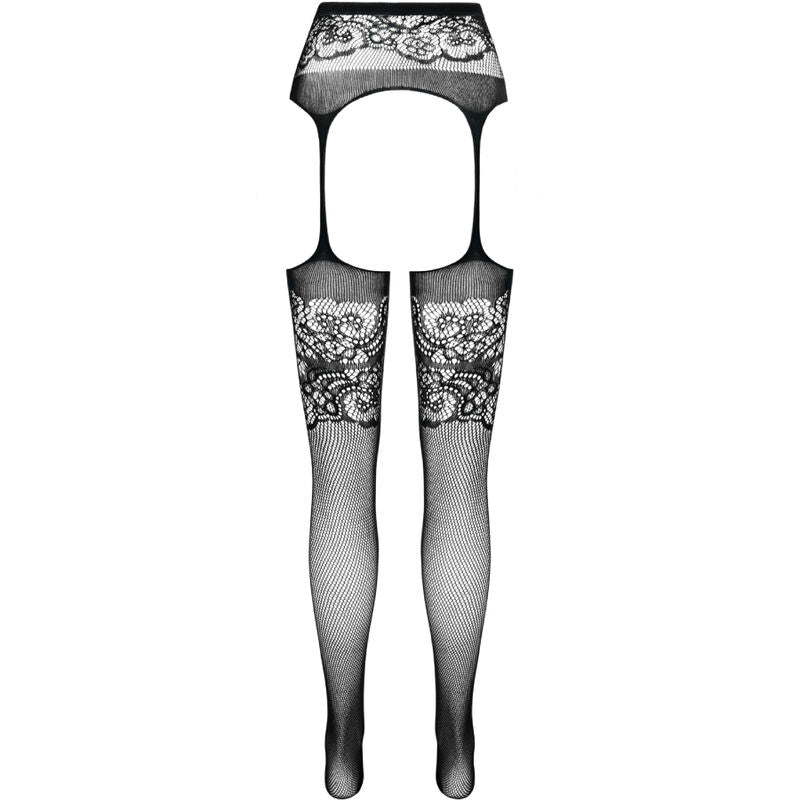 PASSION - S029 WEISSE STRÜMPFE MIT GARTER, EINE GRÖSSE