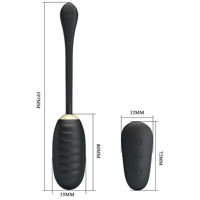 PRETTY LOVE - DOREEN LUXURY RECHARGEABLE VIBRATING EGG BLACK WITH REMOTE CONTROL