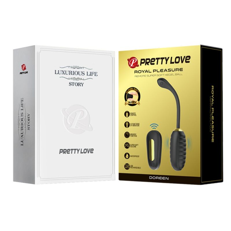 PRETTY LOVE - DOREEN LUXURY RECHARGEABLE VIBRATING EGG BLACK WITH REMOTE CONTROL