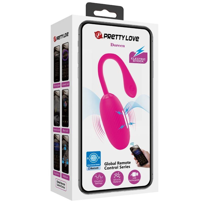 PRETTY LOVE - DOREEN RECHARGEABLE VIBRATING EGG MAGENTA WITH REMOTE CONTROL