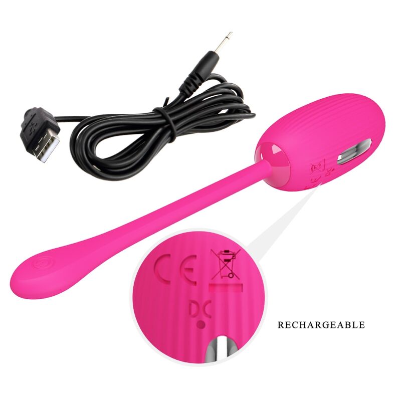 PRETTY LOVE - DOREEN RECHARGEABLE VIBRATING EGG MAGENTA WITH REMOTE CONTROL