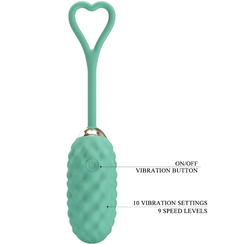 PRETTY LOVE - VIVIAN GREEN VIBRATING EGG WITH REMOTE CONTROL