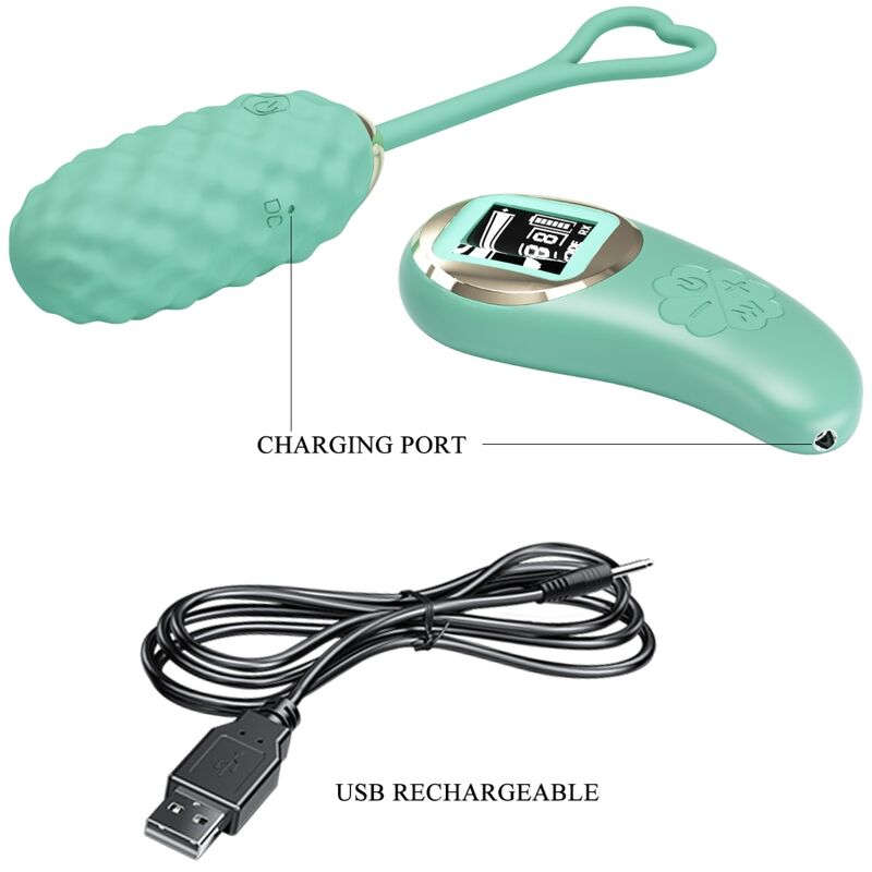PRETTY LOVE - VIVIAN GREEN VIBRATING EGG WITH REMOTE CONTROL