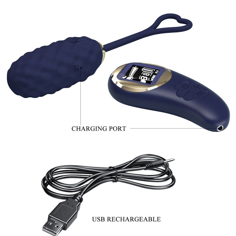 PRETTY LOVE - VIVIAN BLUE VIBRATION EGG WITH REMOTE CONTROL