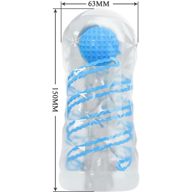 PRETTY LOVE - SMALL MASTURBATOR WITH BLUE SPIRAL STYLES
