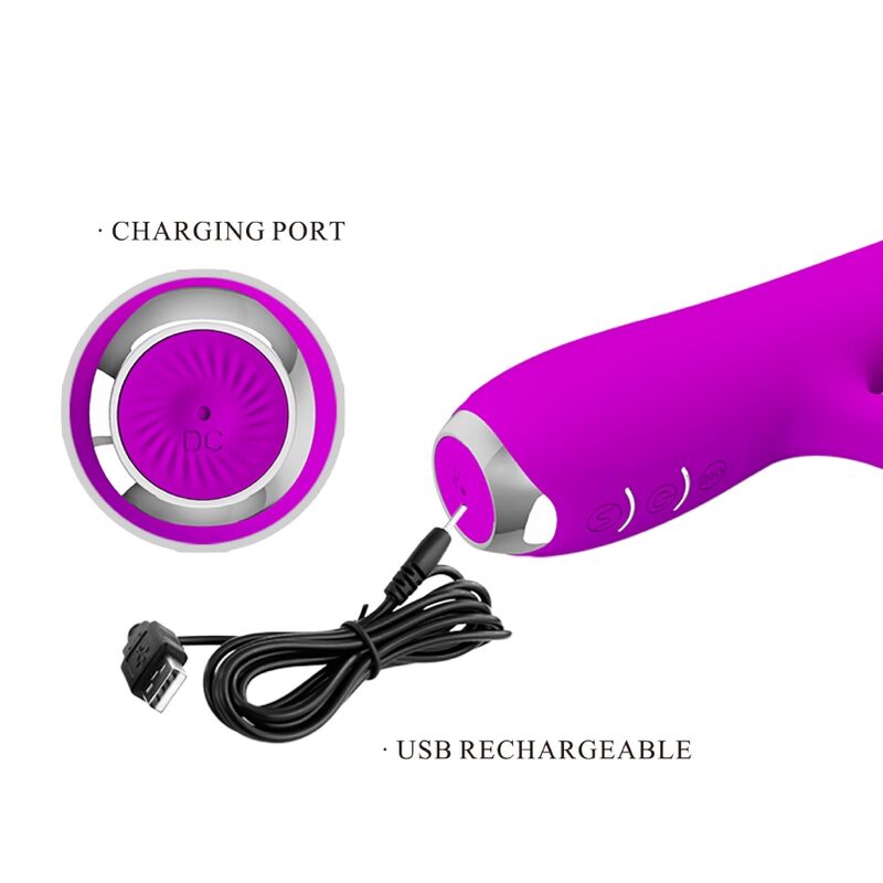 PRETTY LOVE - RACHEL WIEDERAUFLADBARER VIBRATOR MIT STIMULIERENDEN WELLEN LILA