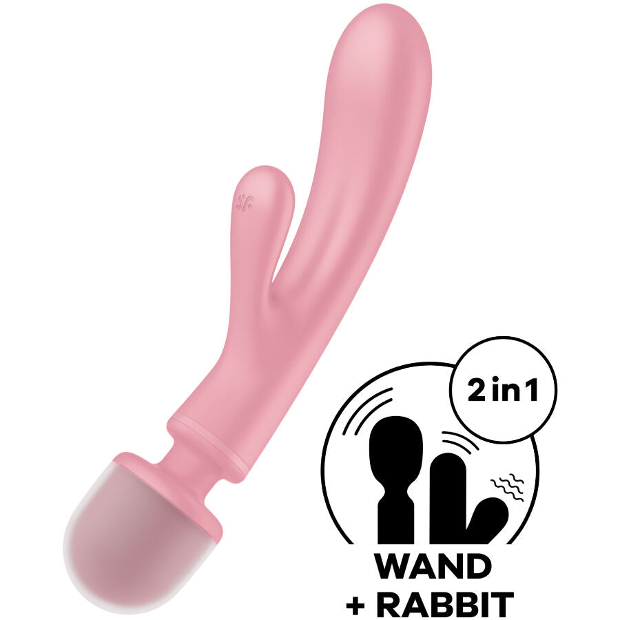 SATISFYER - TRIPLE LOVER RABBIT VIBRATOR MASSAGER GRAU