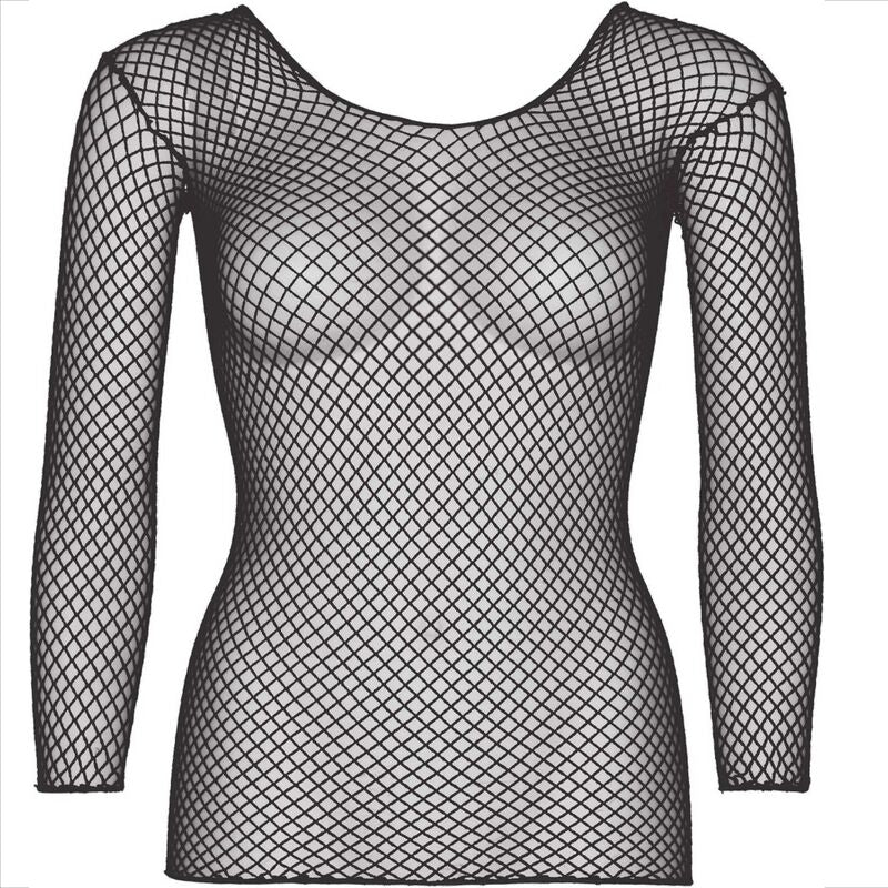 LEG AVENUE - NETZ-LANGARM-T-SHIRT BLAU