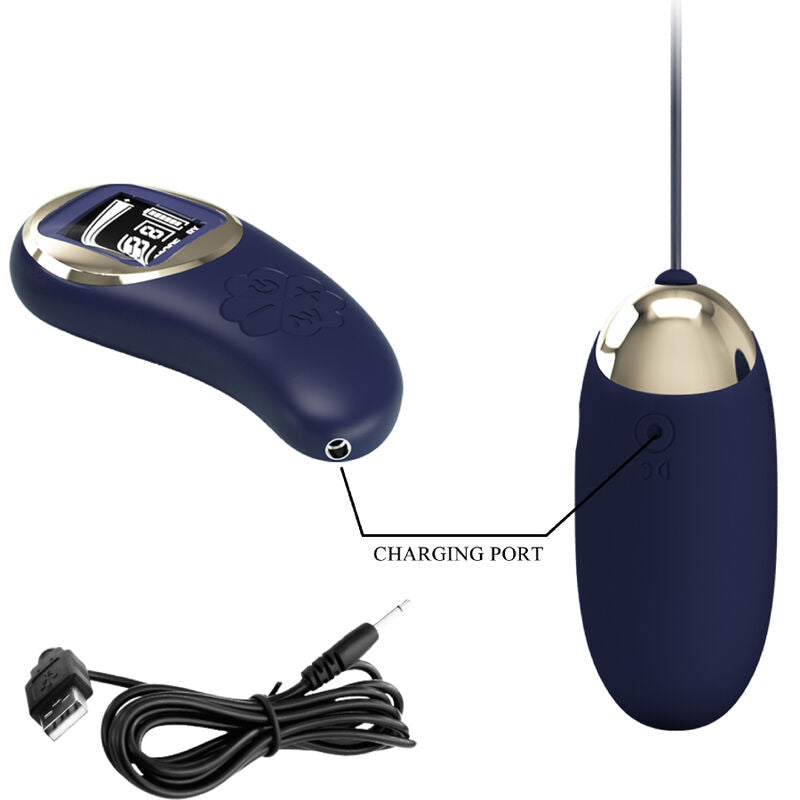 PRETTY LOVE - MINA VIBRATING EGG WITH REMOTE CONTROL BLUE