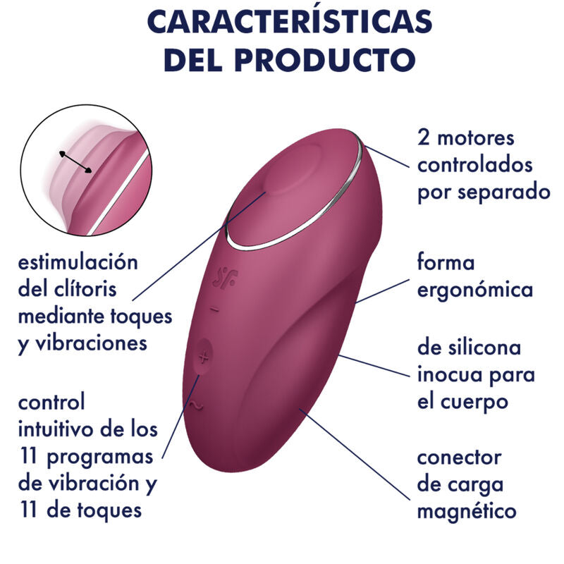 SATISFYER - TAP & CLIMAX 1 AUFLEGVIBRATOR GRAU