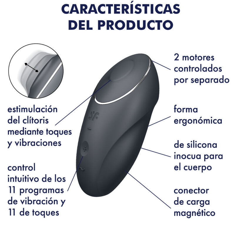 SATISFYER - TAP & CLIMAX 1 AUFLEGVIBRATOR GRAU