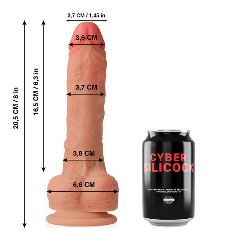 CYBER SILICOCK - CONNOR ULTRA REALISTIC. SOFT LIQUID SILICONE 20.5 CM -O- 3.7 CM