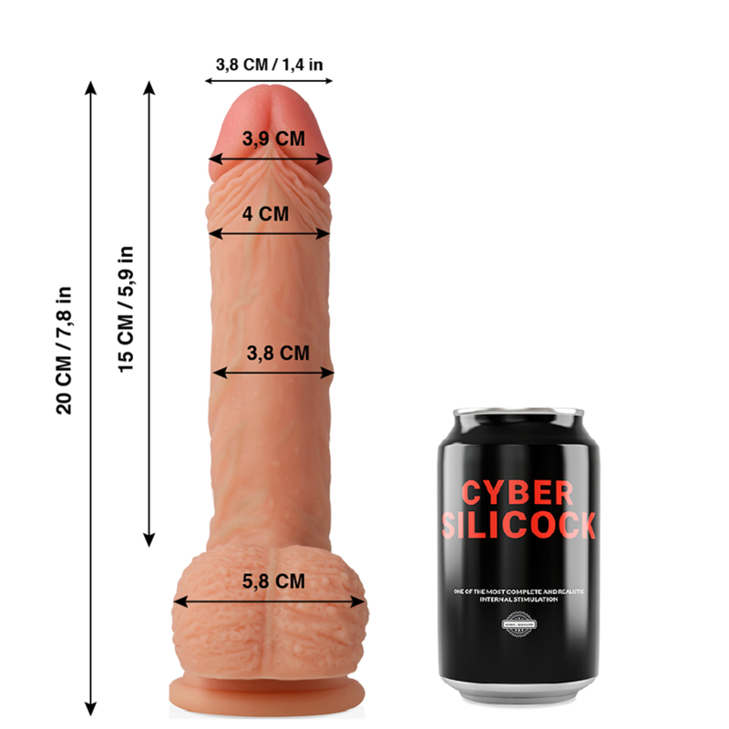 CYBER SILICOCK - FREEMAN ULTRA REALISTIC. SOFT LIQUID SILICONE 20 CM -O- 3.8 CM