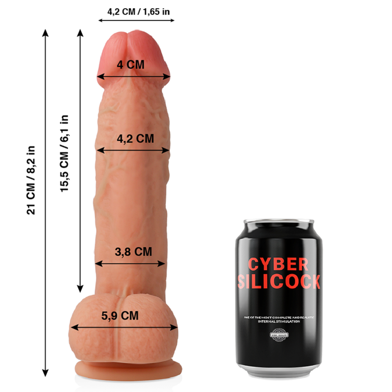 CYBER SILICOCK - SAUL ULTRA REALISTIC. SOFT LIQUID SILICONE 21 CM -O- 4.2 CM