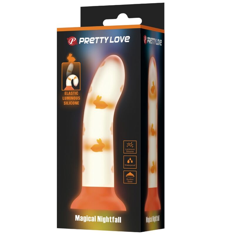 PRETTY LOVE - MAGICAL NIGHT DILDO WITHOUT VIBRATION BRIGHT ORANGE