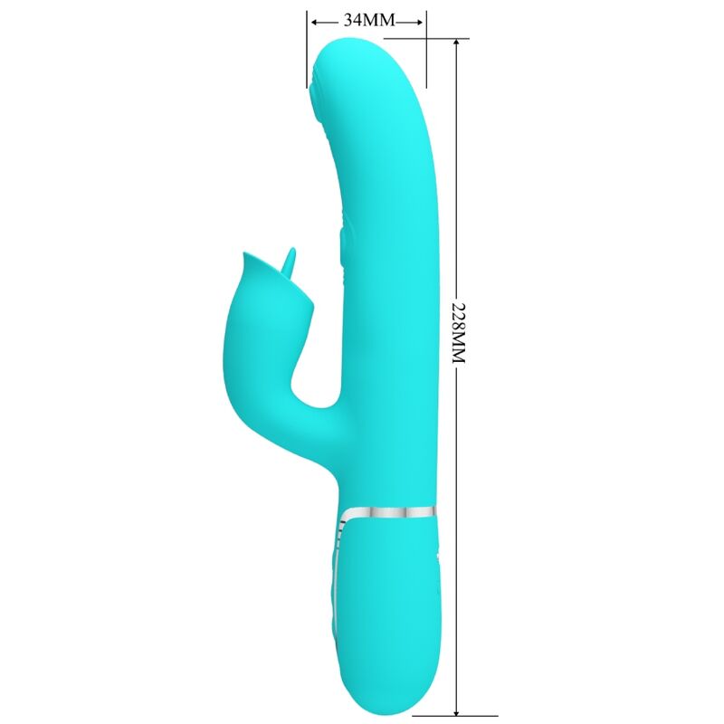 PRETTY LOVE - RABBIT VIBRATOR WITH LICKABLE AQUAGREEN