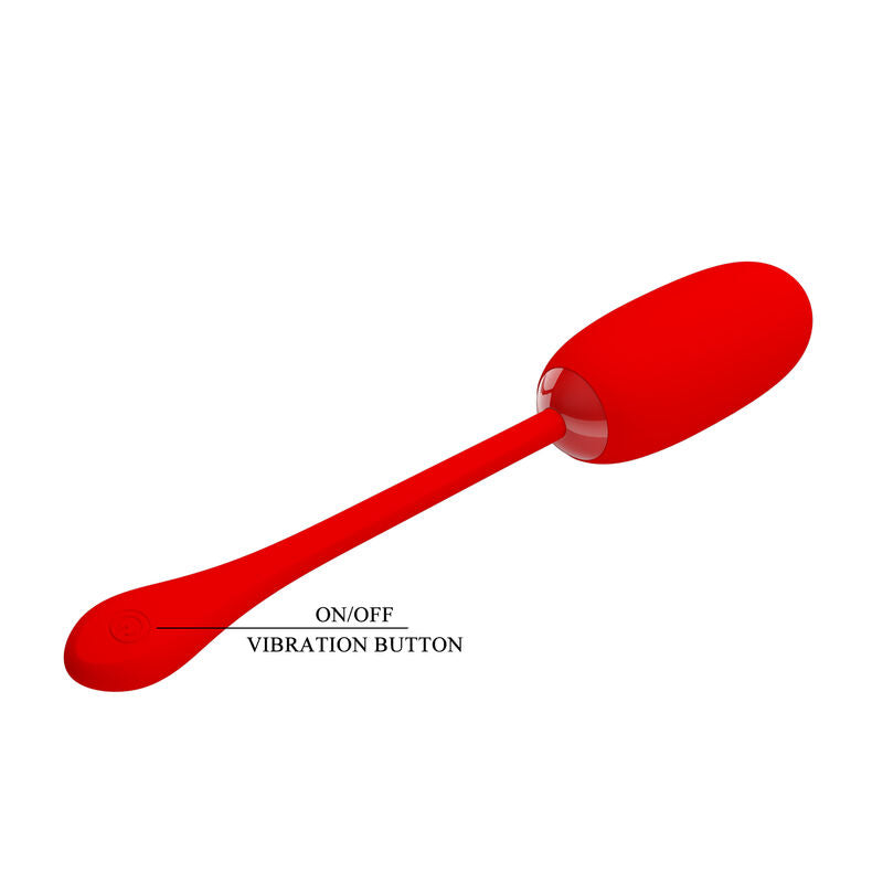 PRETTY LOVE - JULIUS WATERPROOF, RECHARGEABLE VIBRATING EGG RED