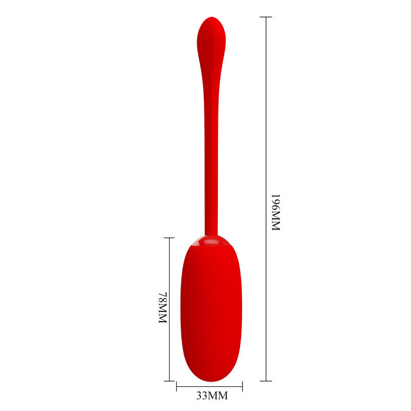 PRETTY LOVE - JULIUS WATERPROOF, RECHARGEABLE VIBRATING EGG RED