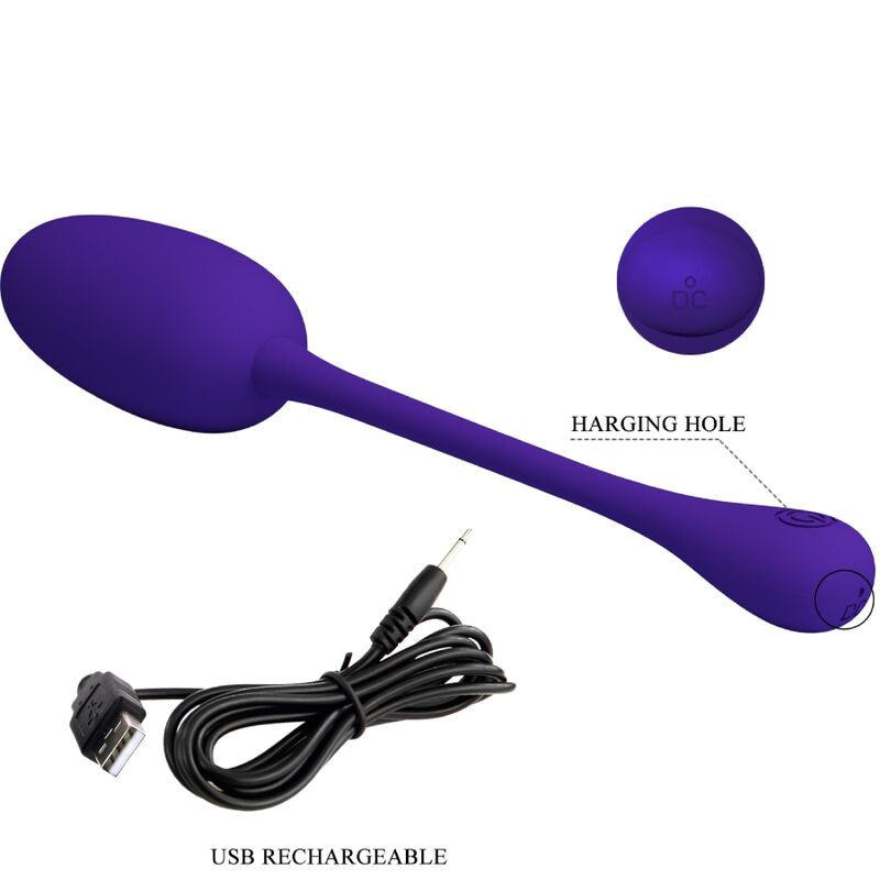 PRETTY LOVE - KNUCKER PURPLE RECHARGEABLE VIBRATION EGG