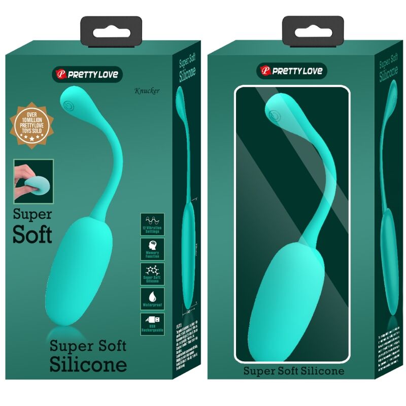 PRETTY LOVE - KNUCKER WATER GREEN RECHARGEABLE VIBRATION EGG