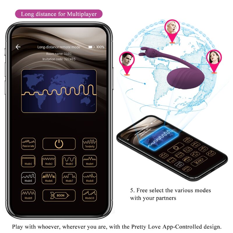 PRETTY LOVE - CATALINA VIBRATOR APP FERNBEDIENUNG LILAC