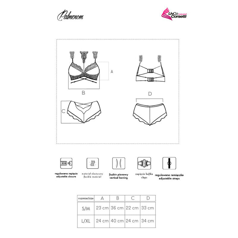 LIVCO CORSETTI FASHION - PALMENOM LC 90614 BH + HÖSCHEN SCHWARZ L/XL