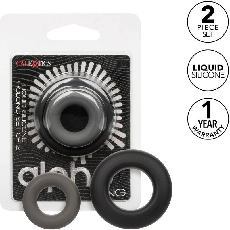 CALEXOTICS - ALPHA PROLONG SET OF 2 RINGS GRAY