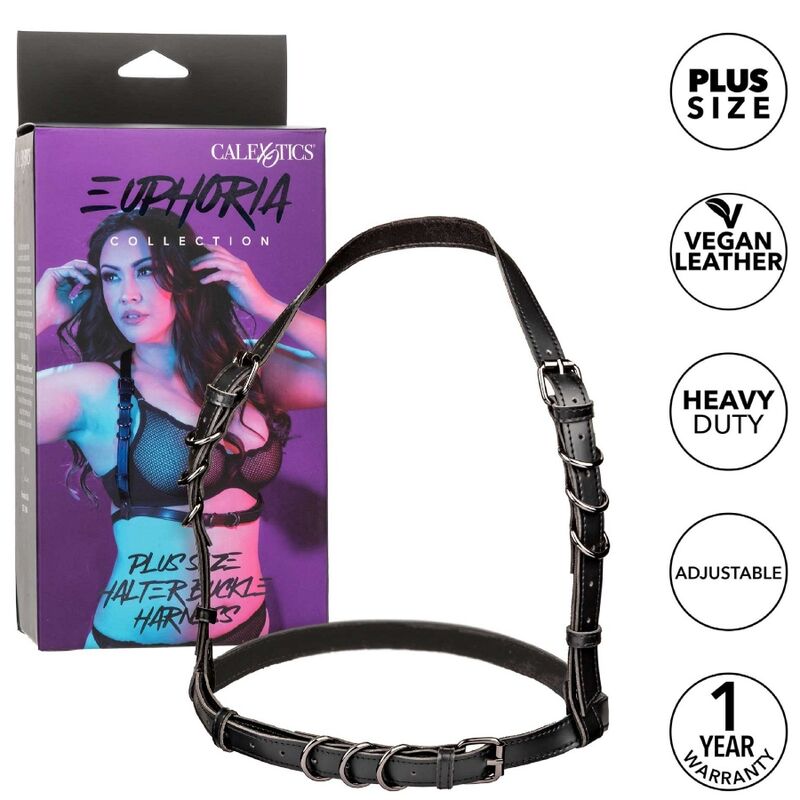 CALEXOTICS - EUPHORIA PLUS SIZE HOLDER BUCKLE HARNESS BLACK