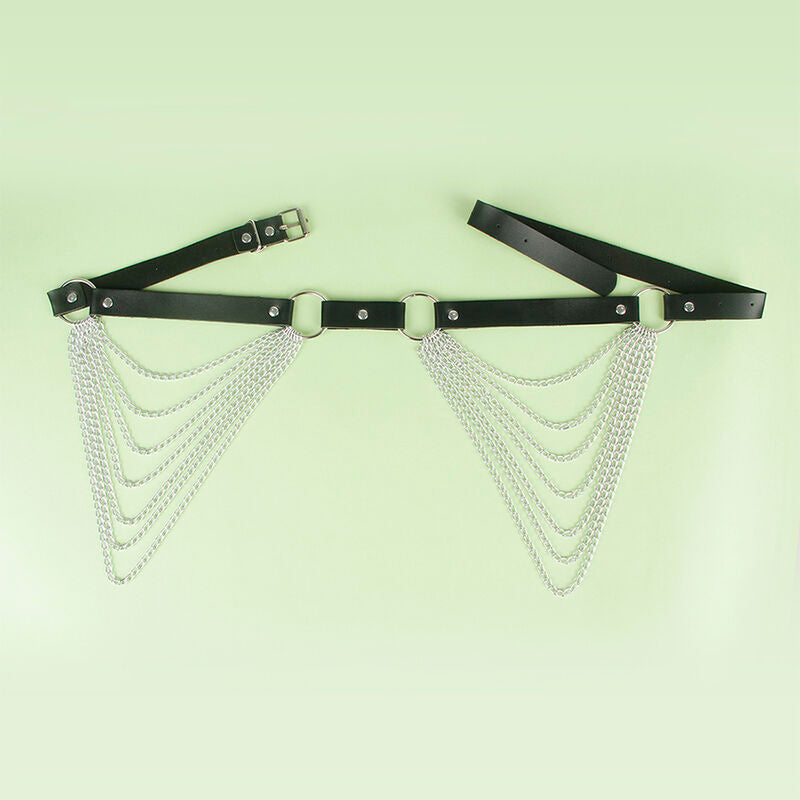 SUBBLIME - LEATHER CHAIN BELT BLACK ONE SIZE