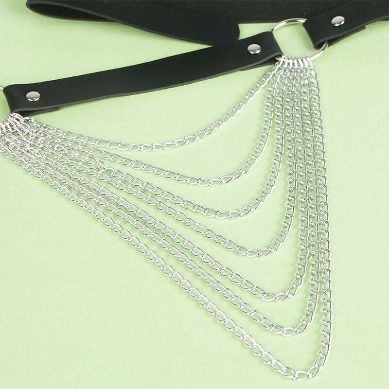 SUBBLIME - LEATHER CHAIN BELT BLACK ONE SIZE