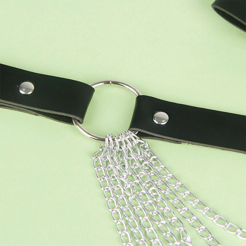 SUBBLIME - LEATHER CHAIN BELT BLACK ONE SIZE